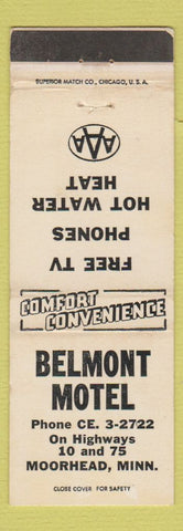 Matchbook Cover - Belmont Motel Moorhead MN