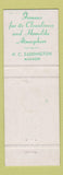 Matchbook Cover - Park Lane Villa Cleveland OH