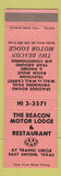 Matchbook Cover - Beacon Motor Lodge Restaurant East Snyder TX