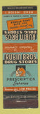 Matchbook Cover - Rubin Bros Drug Stores Newark Kearny West Orange NJ WEAR