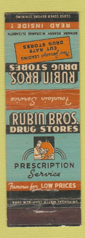 Matchbook Cover - Rubin Bros Drug Stores Newark Kearny West Orange NJ WEAR