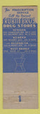 Matchbook Cover - Rubin Bros Drug Stores Newark Kearny West Orange NJ WEAR