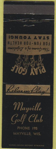 Matchbook Cover - Mayville Golf Club Mayville WI