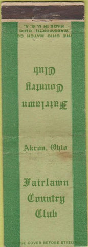 Matchbook Cover - Fairlwan Country Club Akron OH WEAR