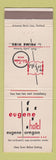 Matchbook Cover - Eugene Hotel OR