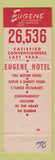 Matchbook Cover - Eugene Hotel OR