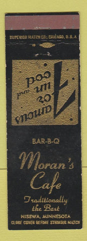 Matchbook Cover - Moran's Cafe Nisswa MN