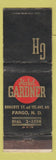 Matchbook Cover - Hotel Gardner Fargo ND