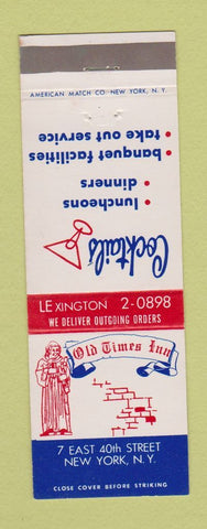Matchbook Cover - Old Times Inn New York City