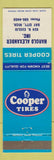 Matchbook Cover - Cooper Tires Harold Alexander Bay City MI