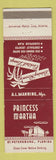 Matchbook Cover - Princess Martha Hotel St Petersburg FL