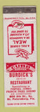 Matchbook Cover - Burdick's Drive In Restaurant St Petersburg FL WEAR