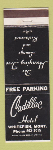 Matchbook Cover - Cadillac Hotel Whitefish MT