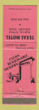 Matchbook Cover - Texas Motel Dalhart TX WEAR