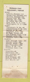 Matchbook Cover - Texas Motel Dalhart TX WEAR
