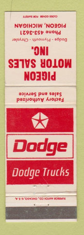 Matchbook Cover - Pigeon Motors Dodge Pigeon MI