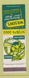 Matchbook Cover - Wilson's Cheese Shoppe Pinconning MI