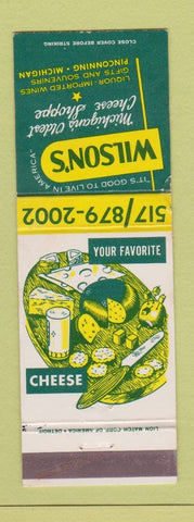 Matchbook Cover - Wilson's Cheese Shoppe Pinconning MI