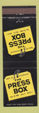 Matchbook Cover - The Press Box Pittsburgh PA