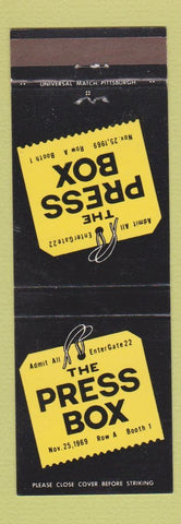 Matchbook Cover - The Press Box Pittsburgh PA