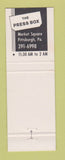 Matchbook Cover - The Press Box Pittsburgh PA
