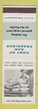 Matchbook Cover - Port of San Francisco CA