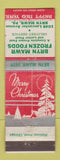 Matchbook Cover - Bryn Mawr Frozen Foods Bryn Mawr PA Christmas