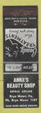 Matchbook Cover - Anna's Beauty Shop Bryn Mawr PA