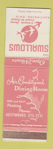 Matchbook Cover - Swallows Restaurant Austinburg OH