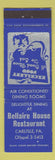 Matchbook Cover - Bellaire House Restaurant Carlisle PA