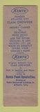 Matchbook Cover - Kents Seafood Restaurant Atlantic City NJ WEAR