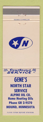 Matchbook Cover - Gene's North Star Service oil gas Mound MN
