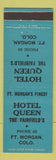 Matchbook Cover - Hotel Queen Fort Morgan Colorado