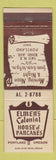 Matchbook Cover - Elmer's Colonial House of Pancakes  Portland OR
