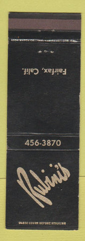 Matchbook Cover - Rubini's Fairfax CA