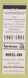 Matchbook Cover - Wheel Inn Hayesville NC 1961 Perkins Americana