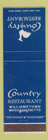 Matchbook Cover - Country Restaurant Williamstown MA