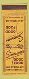 Matchbook Cover - Simpson's Restaurant St Petersburg FL WEAR
