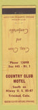 Matchbook Cover - Country Club Motel Trinidad Colorado
