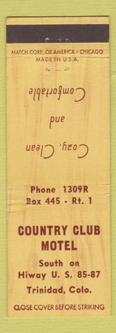 Matchbook Cover - Country Club Motel Trinidad Colorado