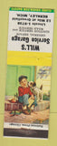 Matchbook Cover - Will's Service garage Berkley MI