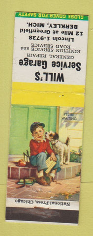 Matchbook Cover - Will's Service garage Berkley MI