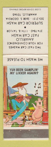 Matchbook Cover - Amarillo Fast Car Wash Amarillo TX hillbilly