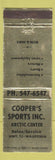 Matchbook Cover - Cooper's Sports Snowmobiles Waukesha WI WORN