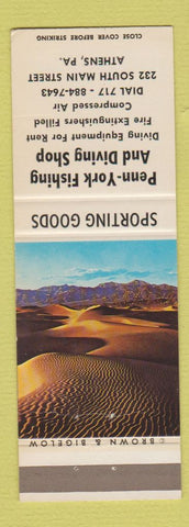 Matchbook Cover - Penn York Fishing and Diving Shop Athens PA