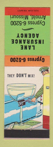 Matchbook Cover - Lane Insurance Agency Arnold MO