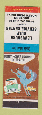 Matchbook Cover - Lewisburg Gulf oil gas PA