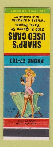 Matchbook Cover - Sharp's Used Cars York PA pinup