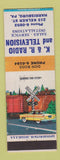 Matchbook Cover - K&R Radio TV Harrisburg PA