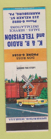 Matchbook Cover - K&R Radio TV Harrisburg PA